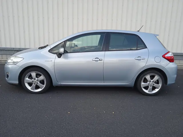 Srebrna Toyota Auris, sprzedany, widok z boku